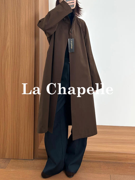 拉夏贝尔/La Chapelle英伦风垂感宽松显瘦风衣外套通勤休闲立领大衣 商品图6