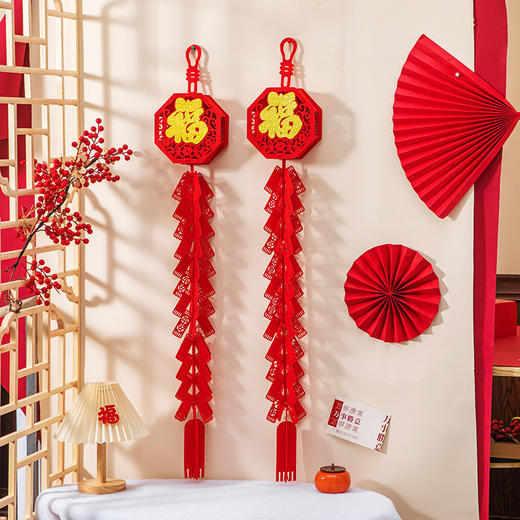 「新年装饰」福字鞭炮挂件新年场景挂饰2026马年新款客厅入户门氛围装饰挂饰 商品图0
