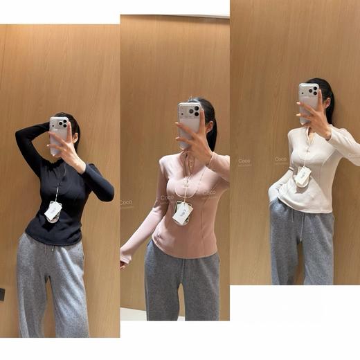 【年底亏清！】Coco Aaliyah瑜伽风半拉链轻暖加绒衣 10A抑菌 考拉绒/莱赛尔/桑蚕丝/羊绒等混纺 柔软细腻亲肤锁温 弹力大修身显瘦 一衣多穿可内搭可外穿 不挑年龄百搭时尚 商品图1