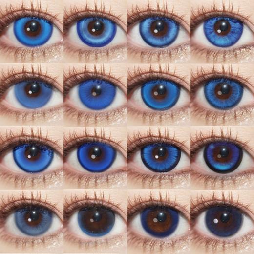 【合集】MyukiCon深蓝色 COS美瞳 神秘宝藏蓝/化为星尘/忧郁蓝调/微光星河/深海幽兰/星河蓝/锦鲤深蓝/次元梦境/水水冰月/蓝丝绒 原神/恋与深空/第五人格/鬼灭之刃/银魂神乐 显色蓝瞳色系 商品图0