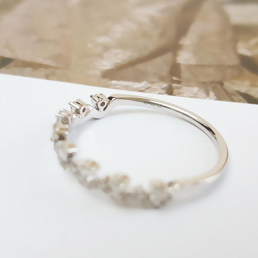 【天然正品】AU750白金简约时尚群镶款钻石套戒19.5-19.5号（戒圈可改）190126NJS18 商品图6