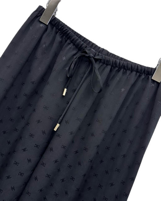 女款提花暗纹阔腿长裤he008 商品图2