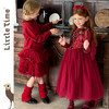 littletime女童公主裙2025秋冬红色亮片网纱连衣裙甜美生日礼服裙 商品缩略图2