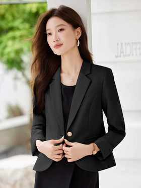 SC1A06 漆黑色 短款小西装【宋词】