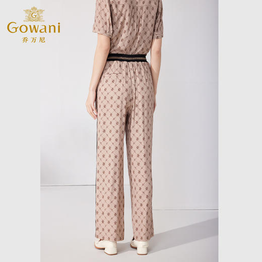 乔万尼时尚设计感蝴蝶结印花休闲真丝套装ET2G276 商品图4