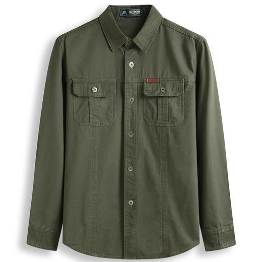 【纯棉】【DX】大依优型大码男装春季翻领工装衬衫时尚休闲商务长袖T恤 商品图3