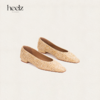 heelz设计师手工鞋履 ｜拉菲草平底鸭嘴奶奶鞋复古小方头 1.5公分 商品缩略图2
