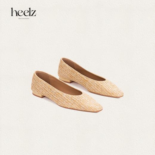 heelz设计师手工鞋履 ｜拉菲草平底鸭嘴奶奶鞋复古小方头 1.5公分 商品图2