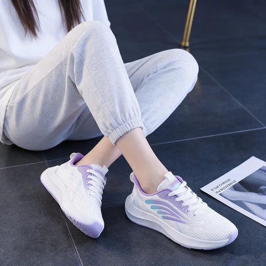 【59.9元2双】运动鞋女士新款时尚韩版潮流飞织透气防滑轻便跑步鞋36-40 商品图0