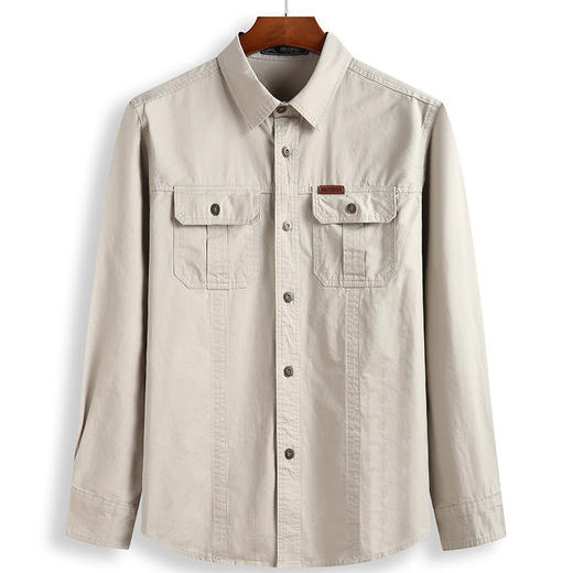 【纯棉】【DX】大依优型大码男装春季翻领工装衬衫时尚休闲商务长袖T恤 商品图2