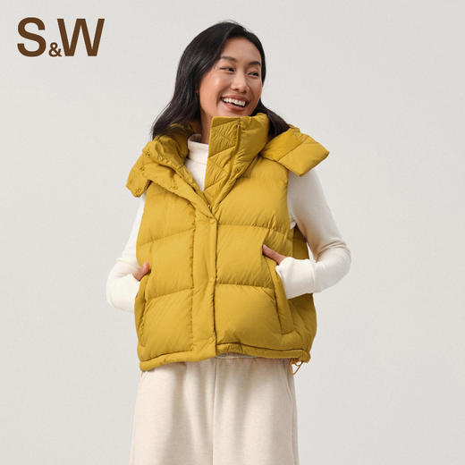 【sw速惟】短款运动羽绒服女士无袖保暖白鸭绒1517 商品图5