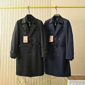 芭宝莉26s男士冬季新款翻领中长款羽绒服风衣两件套外套！