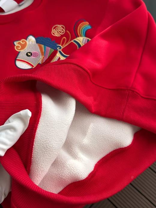 F012818马年重工刺绣马上有福拜年服加绒卫衣 商品图13