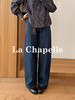 专柜实拍【重工水洗】拉夏贝尔/La Chapelle含亚麻挺括有型高腰两扣裤袢口袋休闲慵懒感显瘦牛仔裤 商品缩略图2