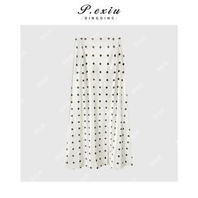 04-1潘依绣丁丁宠粉韩版波点优雅半身长裙Q17382