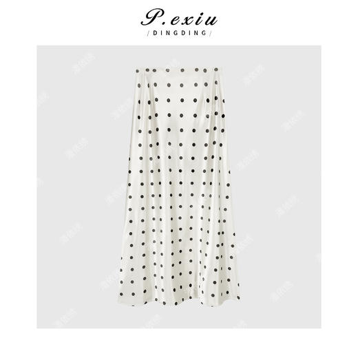 04-1潘依绣丁丁宠粉韩版波点优雅半身长裙Q17382 商品图0