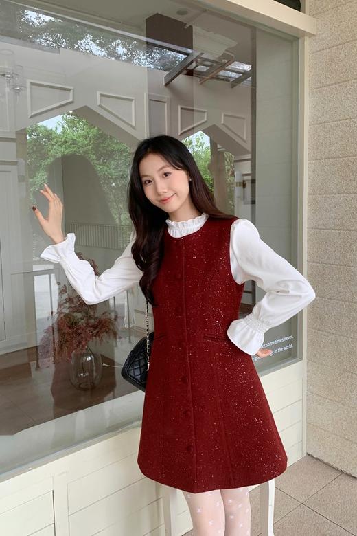 ANSUABEL 气质木耳边礼服细闪连衣裙套装 21973 商品图1