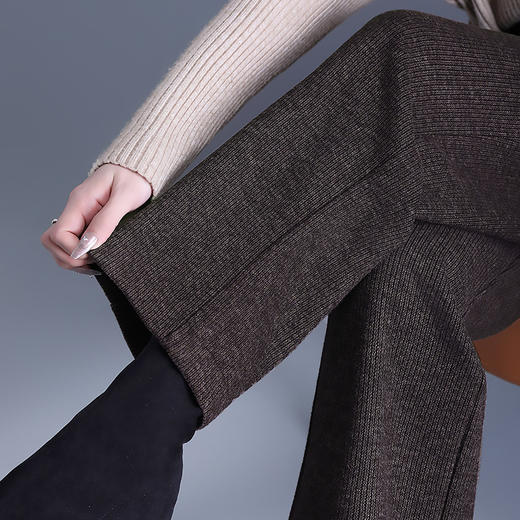 大码窄版直筒裤女2025新款高腰阔腿裤中年妈妈春秋毛呢裤子小个子 商品图0