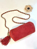 CHANEL 中古 红金 流苏 麂皮 斜挎 圆筒包 商品缩略图0