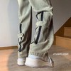 F012840高街风后腿拼接多拉链牛仔裤男女同款 商品缩略图5