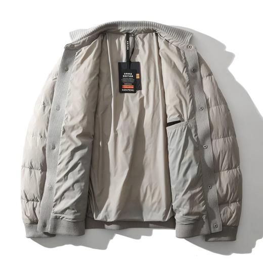 意式轻奢秋冬厚实保暖拼接针织翻领羽绒服外套 商品图5