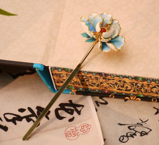 【彼达思】景之蓝 国色生香碧烟发髻 珐琅饰品 商品图4