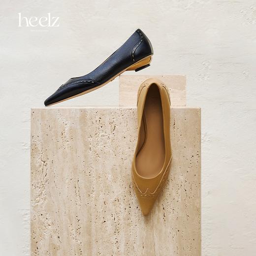 heelz设计师手工鞋履 ｜旧时光复古尖头羊皮平底鞋2公分 商品图0