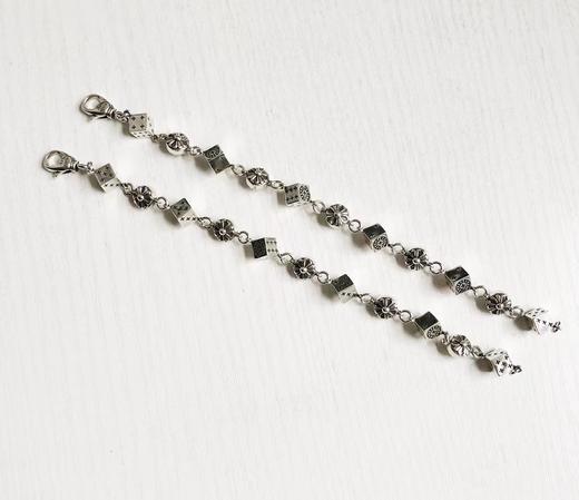 F012831泰银工艺长度可调骰子十字花手链 商品图4