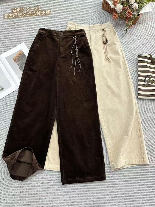 Z52497#复古巴恩风灯芯绒长裤 商品图0