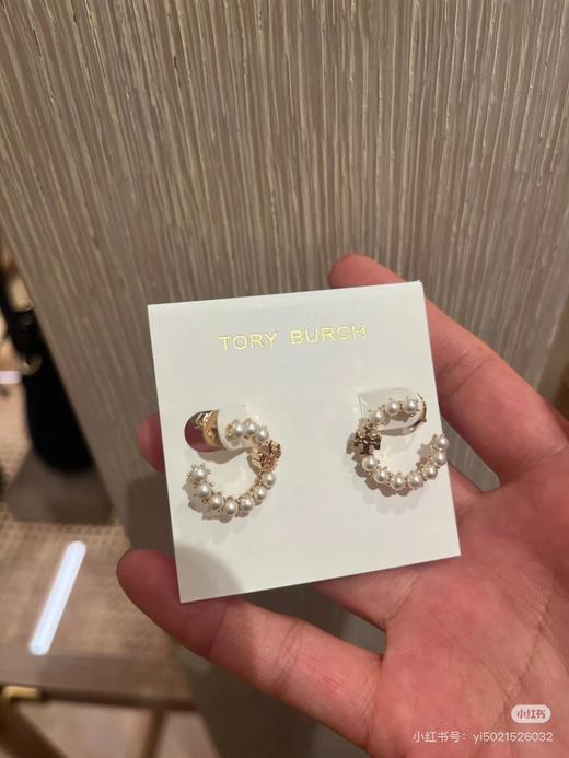 TB 巨美珍珠花环C字耳环耳钉 商品图12