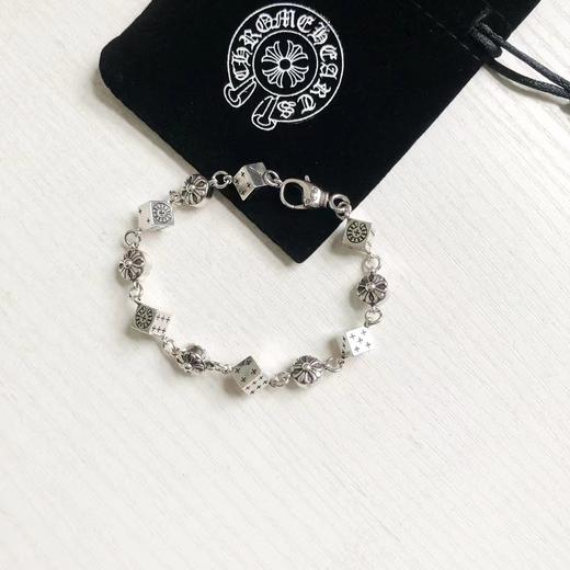 F012831泰银工艺长度可调骰子十字花手链 商品图0