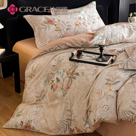 洁丽雅（Grace)青瓷韵.全棉轻奢美拉德系磨毛四件套JLY25803 商品图1