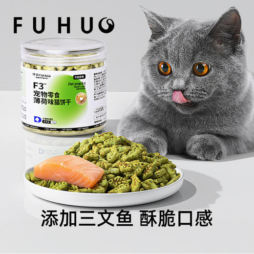 【俘获好礼】俘获F3猫用薄荷味饼干猫咪零食牙成幼猫小鱼形状即食宠物猫零食 商品图4