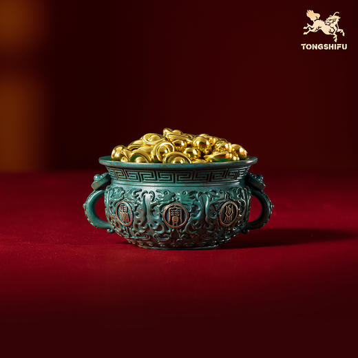 铜师傅 见微系列《聚宝盆（小号）》工位招财进宝铜摆件 家居工艺品 商品图0