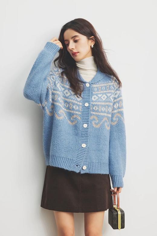 HAYES 费尔岛复古提花小翻领开衫外套 21965 商品图1