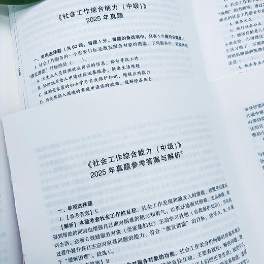社会工作综合能力（中级）真题详解 2026 中国社会出版社官方教辅 全国社会工作者职业资格考试 社工证 商品图3