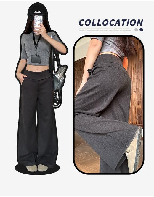 【YW】无忧购春季新款三扣设计感高腰简约阔腿女款西装裤Q-8621（截单3-5天发货) 商品图1