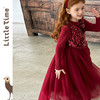 littletime女童公主裙2025秋冬红色亮片网纱连衣裙甜美生日礼服裙 商品缩略图4