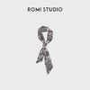 ROMI STUDIO“儒雅之间”100%真丝花卉印花手工挑边长丝巾 428D7002 商品缩略图0