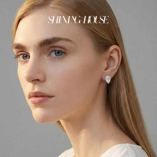 ShiningHouse[培育] 18k金钻石耳饰 水滴形1克拉钻人工真钻人造钻石K金耳钉时尚钻石耳饰耳环悦己送礼臻选【此商品不支持7天无理由退货退款】预计3日发货 商品图4