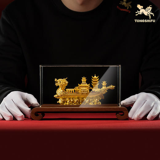 铜师傅 见微系列《御龙而行》一帆风顺龙船摆件 桌面龙舟摆件 商品图3