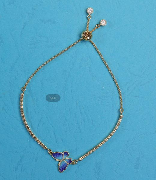 【彼达思】景之蓝 浮光蝶链手链 珐琅饰品 商品图0