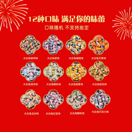 【好礼相赠❗大白兔奶糖礼盒】甄选品质原料制作，多种口味一次满足，缤纷口味老少皆宜，糖果大礼包500g，糖果礼盒年货零食品L 商品图2