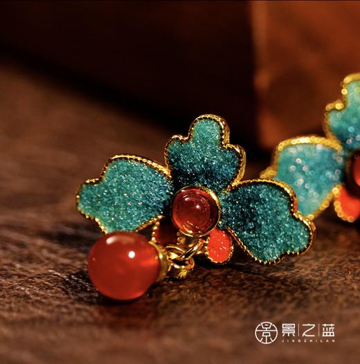 【彼达思】景之蓝 飞花令春暮耳饰 f珐琅饰品 商品图3