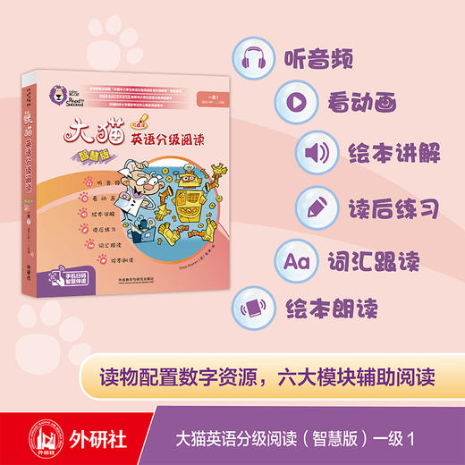大猫英语分级阅读(智慧版)一级1(适合小学一、二年级)(8册读物+1册指导) 商品图0