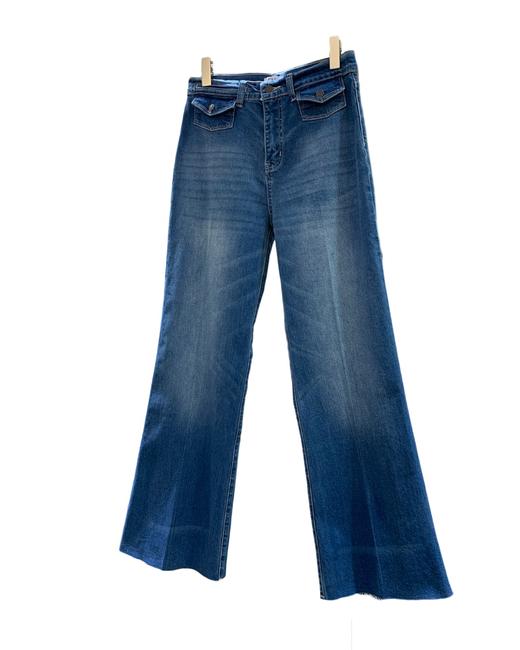 女款筒喇毛边软薄牛仔裤长裤la 商品图0