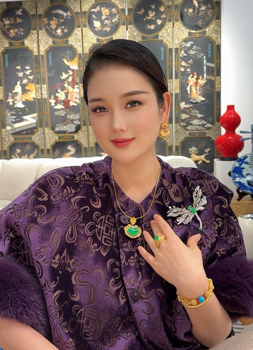 GAONAS  事事如意 中式贵气金色耳环11675EGO 商品图3