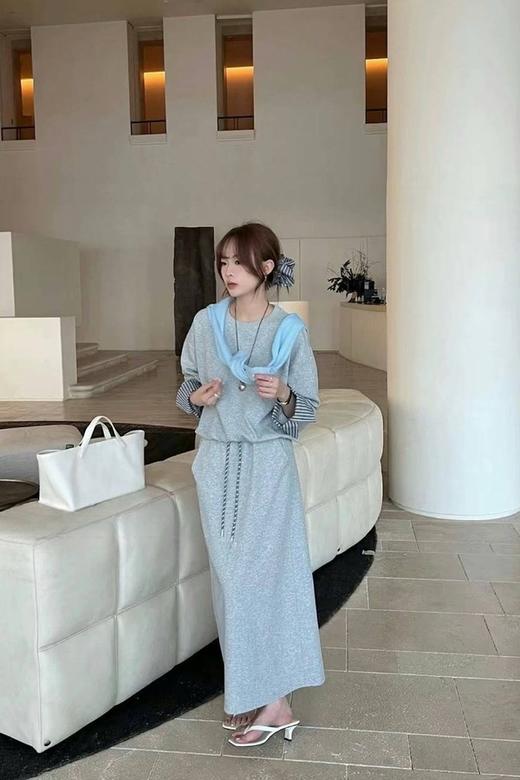 LNNNS 时尚条纹撞色休闲卫衣+半裙套装 22247 商品图3