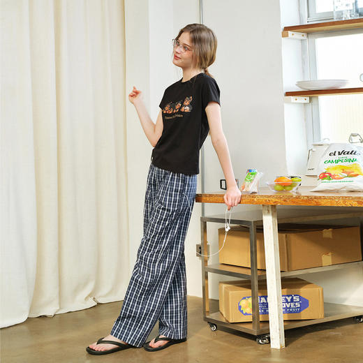 714street格纹宽松休闲阔腿裤2026春季新品直筒裤简约百搭长裤男 商品图3