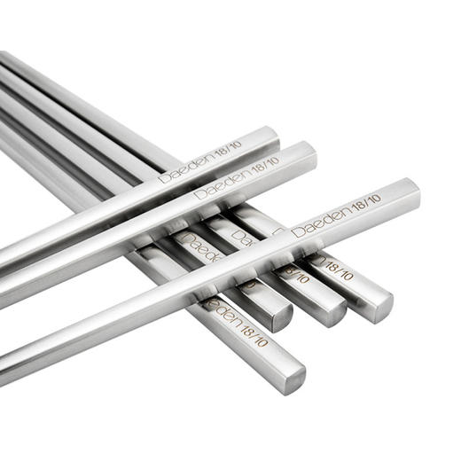 【德国戴德不锈钢筷子6双盒装】戴德 18/10不锈钢筷子家用防滑抗菌不生锈方形筷子6双家庭装 商品图3